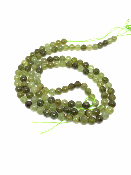 Tsavorite /Green Garnet 7 mm Round , 16 inch, Top quality,100% Natural ,Most creative , GEM Quality.(# 1139)