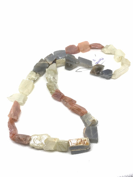 100% Natural Moonstone Tumble , Peach,Gray,white 10x14 mm appx. 8 inch (# 1099)