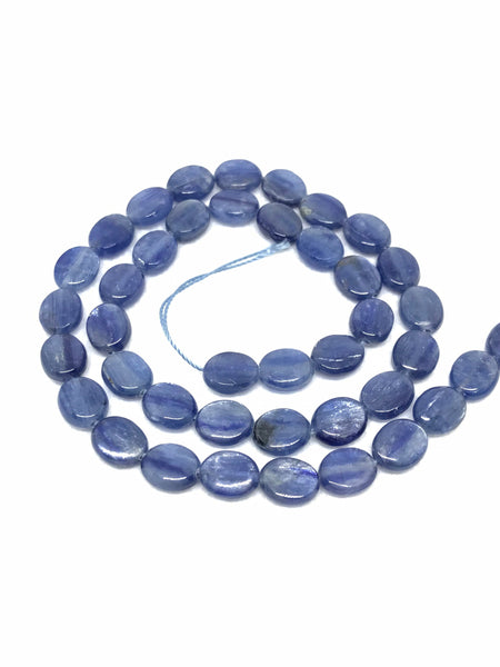 AAA Kyanite Oval Plain 8x10 mm , Calibrated, Best Blue color,16 inch 100% Natural (#1132)