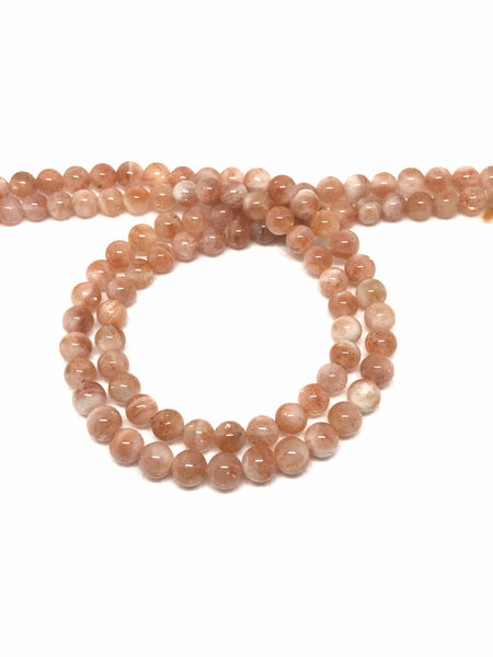 Natural Sunstone Beads, 7mm Round Sunstone Beads, 15 Inch Strand Beads, 100% Natural Gemstone For Jewelry Making, Gift For Women (1153)