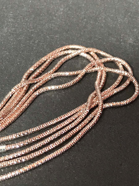 Snake Chain Necklace, 925 Sterling Silver, Two Tone Chain (Rose Gold And White) Italian Chain, Heavy Chain (SCD-190-RW-16 to 30)