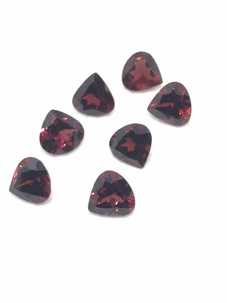 Natural Rhodolite Garnet, 8mm Heart Cut Garnet, Faceted Red Garnet For Jewelry, January Birthstone, (G-000102)