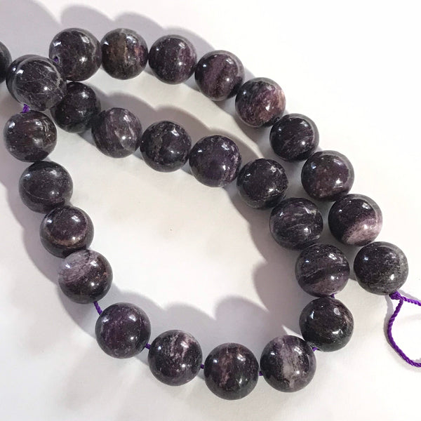 100% Natural Sugilite Round Plain 12 mm AAA High quality,Healing stones,Purple ,Creative patterns on it, best Color,Most creative(#1223 )