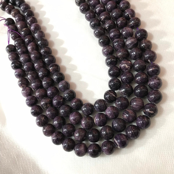 Sugilite Beads Genuine Natural Round Plain 12 mm Sugilite High quality, Healing & Energy Beads,16 inch strand Purple Sugilite Bead (#1225)