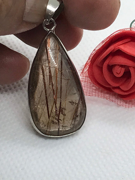 Rutilated Quartz Pendant mm Beautiful Routile Patterns .29x15 mmExtraordinary, creative pattern ,100% Natural,Healing Energy (#AYS-JB-0094)