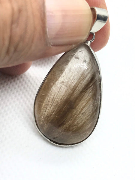 Rutilated Quartz Pendant mm Beautiful Routile Patterns .30x19mm Extraordinary, creative pattern ,100% Natural,Healing Energy (#AYS-JB-0095)