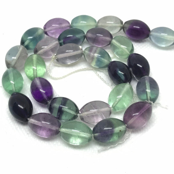 10x14mm Fluorite Bead, Multi Color Fluorite Cabochon Beads, 16 Inch Strand Fluorite Gemstone Beaded Necklace For Man/Women (#1240)