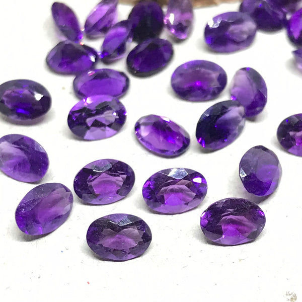 100% Natural Amethyst, 7x5MM Amethyst Oval, Amethyst Lot For Jewelry, Purple African Amethyst, February Birthstone ( G00120 )