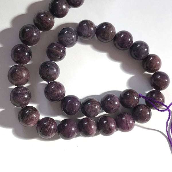 Sugilite Round Plain 12 mm High quality,16 inch strand,Purple ,100% Natural , best Color,Most creative natural patterns(#1221 )