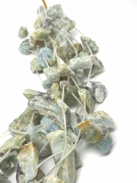 Aquamarine Rough ,Raw tumbel 14x18 to 18x31 mm appx, Natural earth mined, 16 inch, Most Creative. Exceptional (#1227)