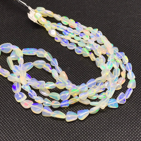 Natural White Opal Beads, Rainbow Fire Opal Nuggets Beads For Jewelry Making, 10x7 to 6x4mm Blue Fire Opal Beads, Multi Fire Opal (#1256)