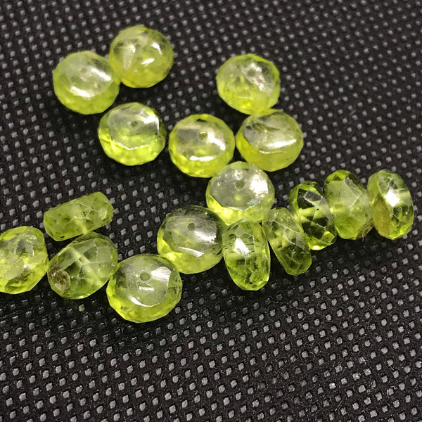 100% Natural Peridot, 7.5mm to 8mm Rondelle Green Peridot Cut Stone For Beads/Jewelry Making, Loose Peridot Stone For Ring (#1296)