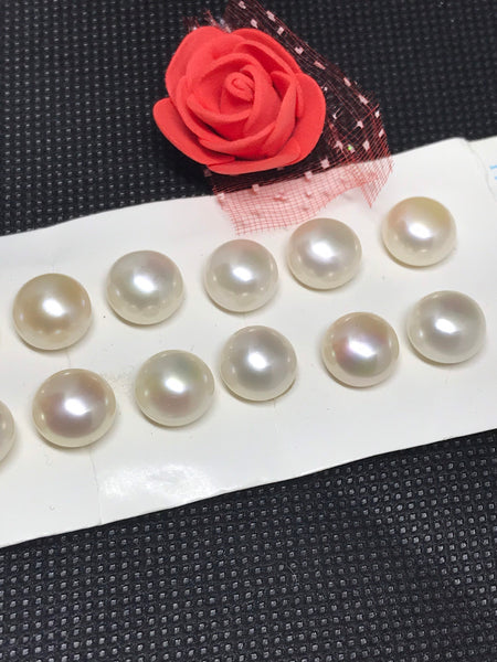 Genuine culture Pearl 10 mm,Flat Back,Not drilled ,best luster perfect Round,AAA High Quality, Creative,100% Natural,Pck of 1 pc (0025PRL)