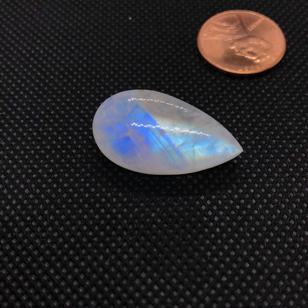 Rainbow moonstone Pear Cabochons 1 pcs, AAA Extra ordinary quality, best Sheen or Rainblw, 26.9x14.9 mm (# CB-278)