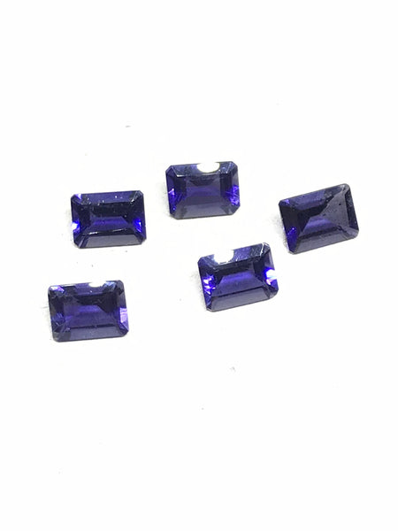 Iolite Faceted Rectangular cut 6.9x 9 mm appx. Fine quality, Blue as saphire, aaa quality, 100% natural ( 00015)