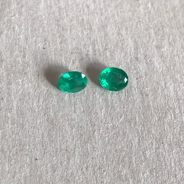 100% Natural Emerald, 5.9X4.9 & 6X4.8MM loose Faceted Emerald Pairs, Oval Shape Green Emerald Gemstone, Brazil Emerald ( #-G-000144)