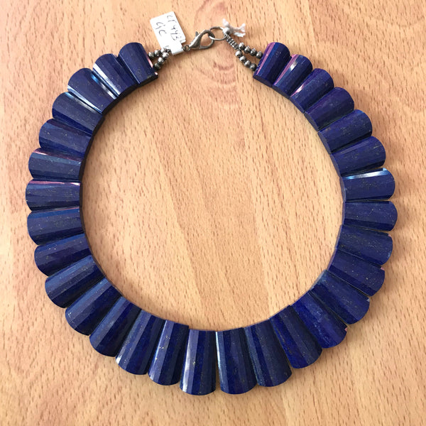 Lapis Lazuli Necklace ,Golden Pyrite on each piece ,jewelry ,Cleopatra style, rare-Exceptional 100% , No treatment (# 1307)