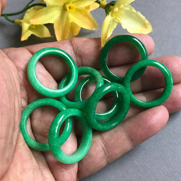 Beautiful Green Jade Ring,Ready to wear, Ring , stackable, Size 5,to 8,8.5 approximately, 5 mm thickness,used for Various styling jewelry