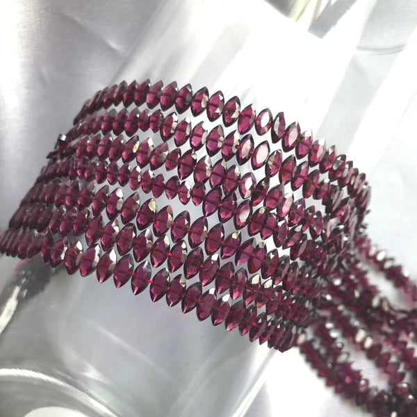 AAA Garnet Bead, MARQUISE Garnet Beads 6x4 mm, Red Garnet Bead Necklace 14 inch faceted calibrated , Semi Pricious Bead January Birthstone