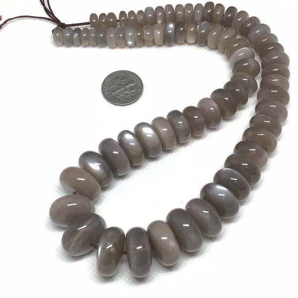 Moonstone Rondel Necklace Lay out, Exceptional, Hard to find , Peach color, AAA Fine quality,Graduated,18 to 8 mm(#1321)