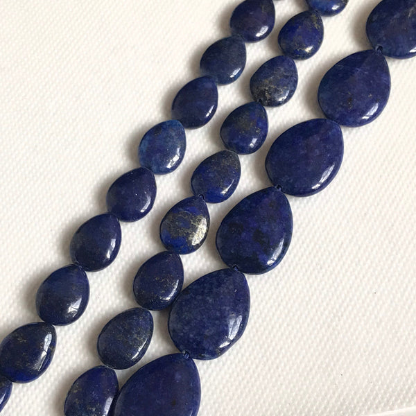 Lapis Lazuli Beads, 16x12mm / 25x18mm Big Size Pear lapis Gemstone Beaded Necklace For Woman,16 Inch Smooth Lapis Lazuli Bead Strand #1338