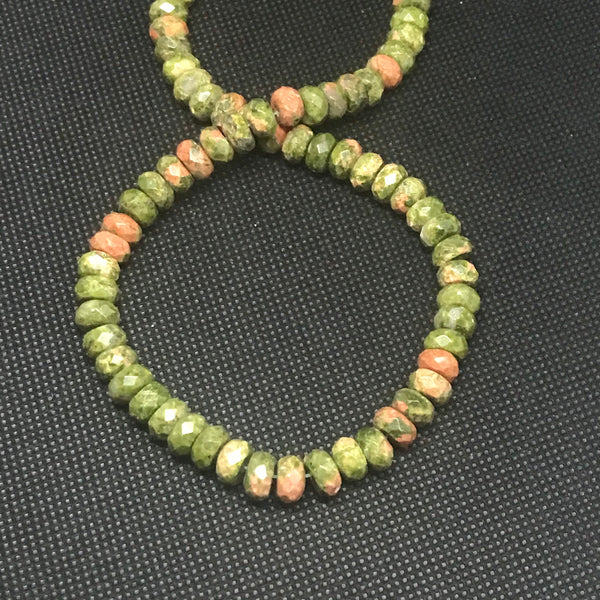 1 Unikite Facetted Roundale 8mmAAA quality 14 inch full strand.One of a kind,100% natural Earth mined.