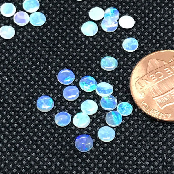 Natural Opal Australian, Flat round cab.4 & 3.5and 3 mm appx.thickness 1mm appx Beautiful Fire, AAA quality. #316
