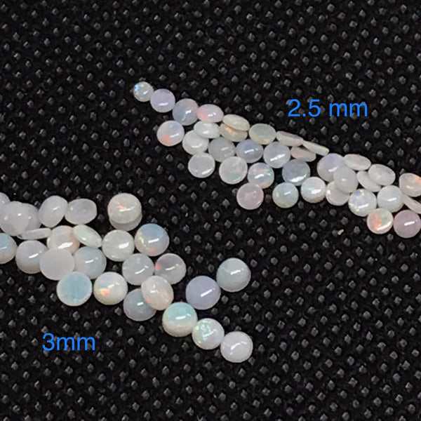 Natural Opal Australian, Round 3 mm & 2.5 mm appx.thickness 1.2 and 1.1mm appx Beautiful Fire, AAA quality, Each Piece. #317