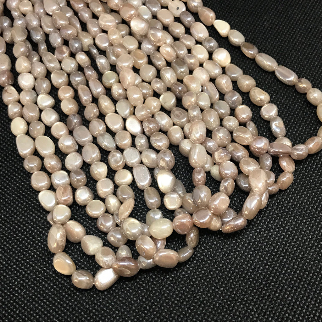 AAA Natural moonstone Beads, 8x5mm Nuggets Moonstone with coating Bead Strand, Loose Gemstone Cabochon For Jewelry Making, June Birthstone