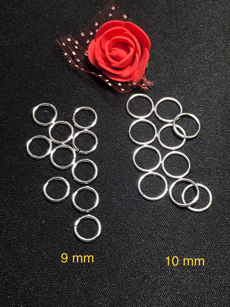 Silver Jump Ring, 925 Sterling Silver Ring, 9 And 10mm Jump Ring, 10 Piece Jump Ring Set, Opening/Close Jump Ring For Jewelry (JR-10& JRH-9)