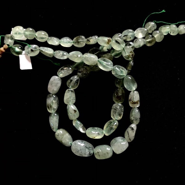 Prehnite Plain Tumble 12 mm appx, Unusal 100% natural, creative patern of Dark green blackish flakes inside.self designs.