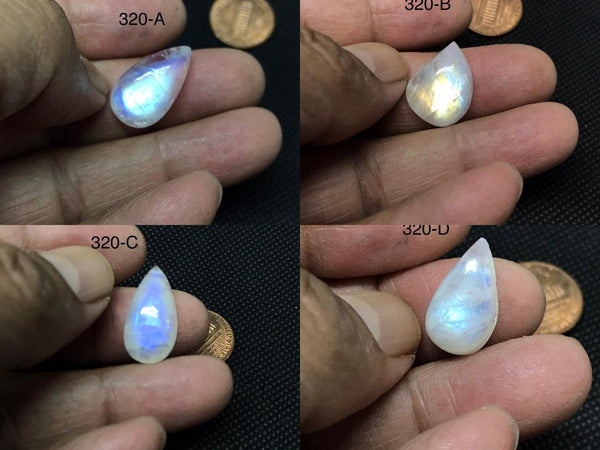 Rainbow moonstone Pear Cabochons 1 pcs, AAA Extra ordinary quality, best Sheen or Rainblw, 30.4x19.74 mm (# 275)