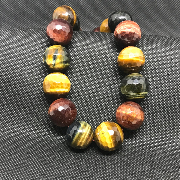 Natural AAA Tiger Eye Beads,12,16&20mm Faceted Tiger Eye Bead For Jewelry Making,June Birthstone,Gift For Women,Tiger Eye Bead Necklace