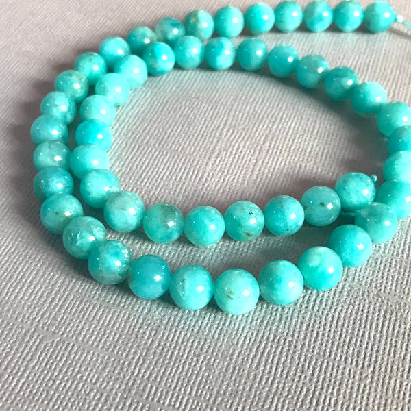 8mm Amazonite Beads, Round Smooth Amazonite Beads, Gift For Women, 100% Natural Gemstone For Jewelry Making, 16 Inch Strand Beads