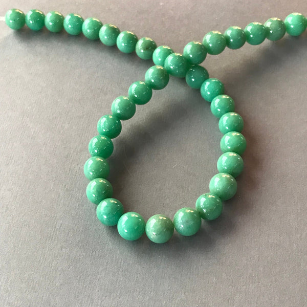 100% natural Chrysoprase, 10MM Smooth Chrysoprase Bead Necklace, Gift For Women, Clean Earth Mined Beads, 16 Inch Strand