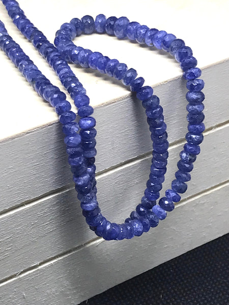 100% Natural Ceylon Sapphire Beads, 4 to 5 mm Faceted Sapphire Beads For Necklace,September Birthstone,Gift For Women,Blue Sapphire Beads