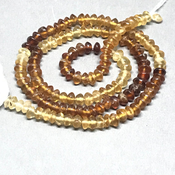 Hesonite Rondel plain shaded 4mm appx. 14 inches 100% natural, earth mined, Creative stile with self.multi colors