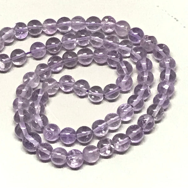 Natural Purple Amethyst Beads Strand, 5mm Round Ball Amethyst Beaded Necklace, Loose Amethyst Cabochons Bead Jewlery, Gift For Woman