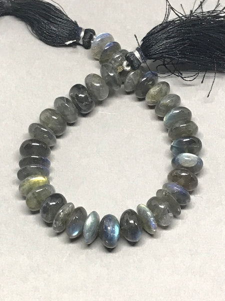 Labradorite Roundale Plain 11-12mm 8 inch Length,Brillient rainbow shine, AAA quality.