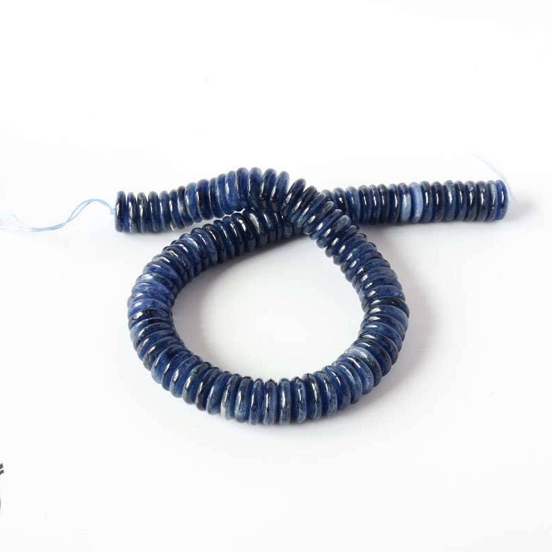 16mm Kyanite Bead,100% Natural Blue Kyanite rondelle Bead Necklace,Loose Kyanite Gemstone For Jewelry Making,Smooth Kyanite Bead,16" Strand