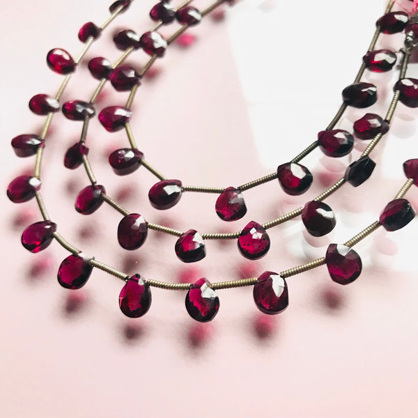 100% Natural Garnet Bead, 5X7MM Red Garnet, Garnet Bead Necklace, 8 Inch Strand #681