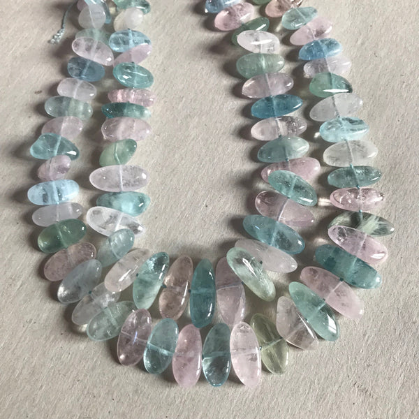 Aquamarine Multi color Tumble 11x13-10x14 mm appx, Natural earth mined, 16 inch, Creative.Blossom Colors.