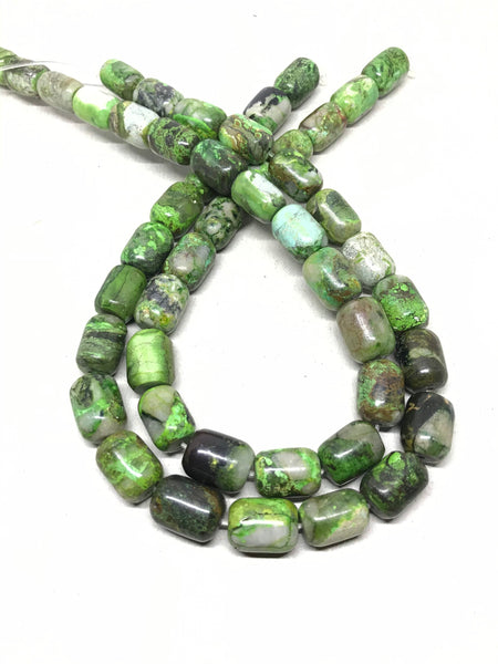 Natural Tibetan Turquoise Beads,Smooth Turquoise Barrel Beads For Jewelry Making,12x17mm Turquoise Bead Necklace, Gift For Women, (# 1209)