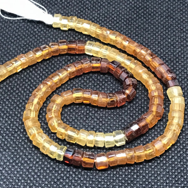 100% Natural Hessonite Garnet Beads, 5mm Hessonite Bead Necklace, Tyre Shape Garnet Bead For Jewelry making, 14 Inch Strand Bead # 67