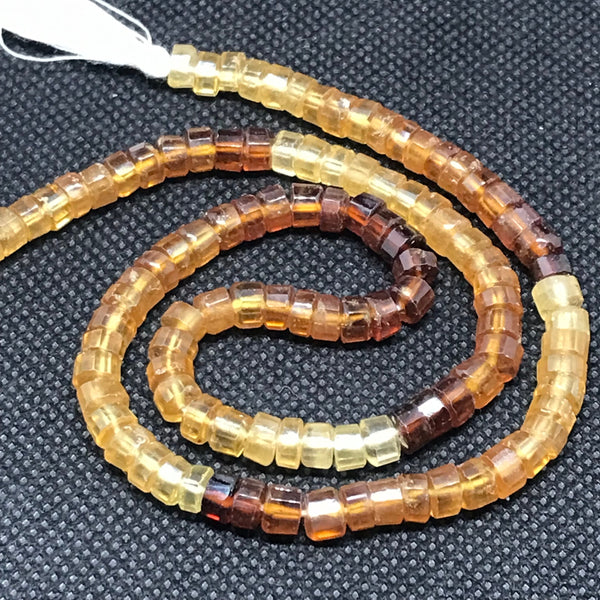 100% Natural Hessonite Garnet Beads, 5mm Hessonite Bead Necklace, Tyre Shape Garnet Bead For Jewelry making, 14 Inch Strand Bead