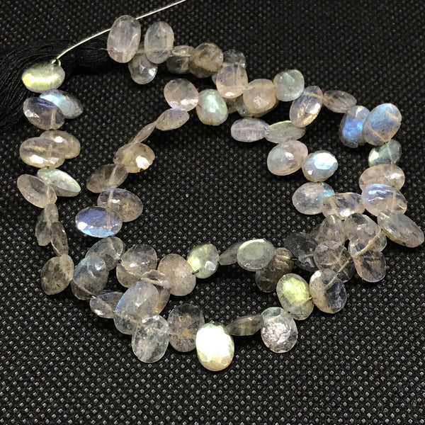 Natural Labradorite Bead, Brilliant Rainbow Fire Faceted Oval Labradorite Bead Strand, 8x6mm Multi Fire Gemstone For Necklace/Jewelry (#138)
