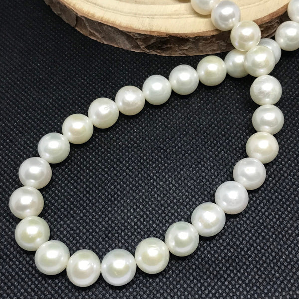 Natural Pearl Necklace, 14k Gold Filled Clasp, 10-11mm White Pearl Necklace, Pearl Bead Necklace For Women, 17 Inch Choker Necklace (JB-117)