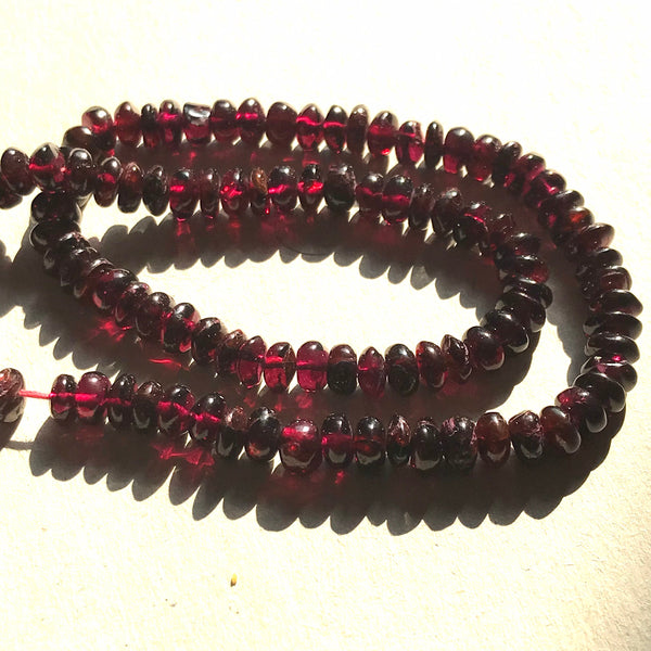 100% Natural Garnet Beads, faceted Rondelle , 3.5mm to 5mm Faceted Garnet Beads,14 inch Garnet Bead for jewelry Making