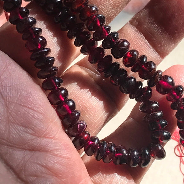 100% Natural Garnet Beads, faceted Rondelle , 3.5mm to 5mm Faceted Garnet Beads,14 inch Garnet Bead for jewelry Making