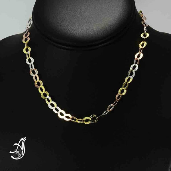 Silver Link Chain, Multi Color Link Chain Necklace, 925 Sterling Silver, Link Chain Bracelet, Gift For Women & Men, Gift For Her (ALB-40-TZ)